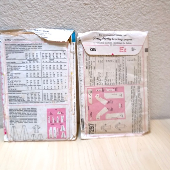 Simplicity Patterns # 6791 #7297 Vintage Fashion Design. 2 Pattern Sets. - Picture 4 of 8